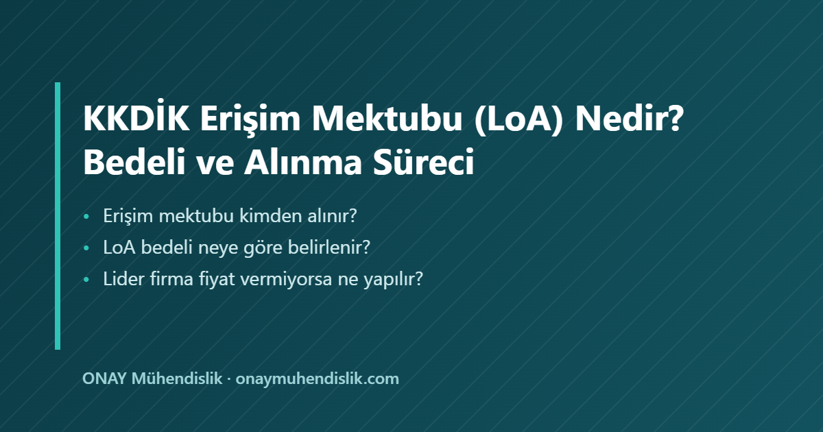 KKDİK erişim mektubu — ONAY Mühendislik