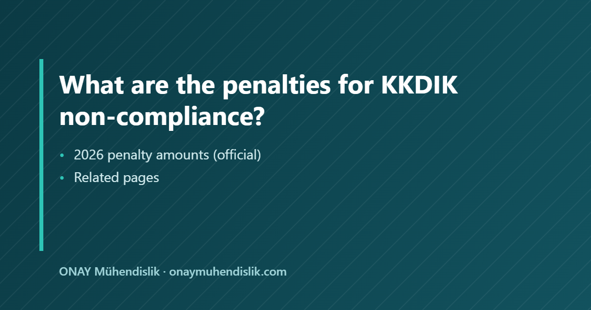 penalties for KKDIK non-compliance — ONAY Mühendislik