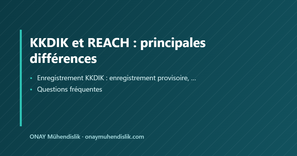 KKDIK et REACH — ONAY Mühendislik