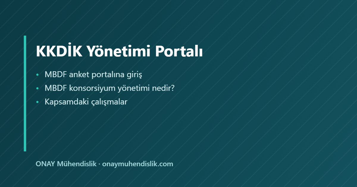 KKDİK yönetimi portalı — ONAY Mühendislik