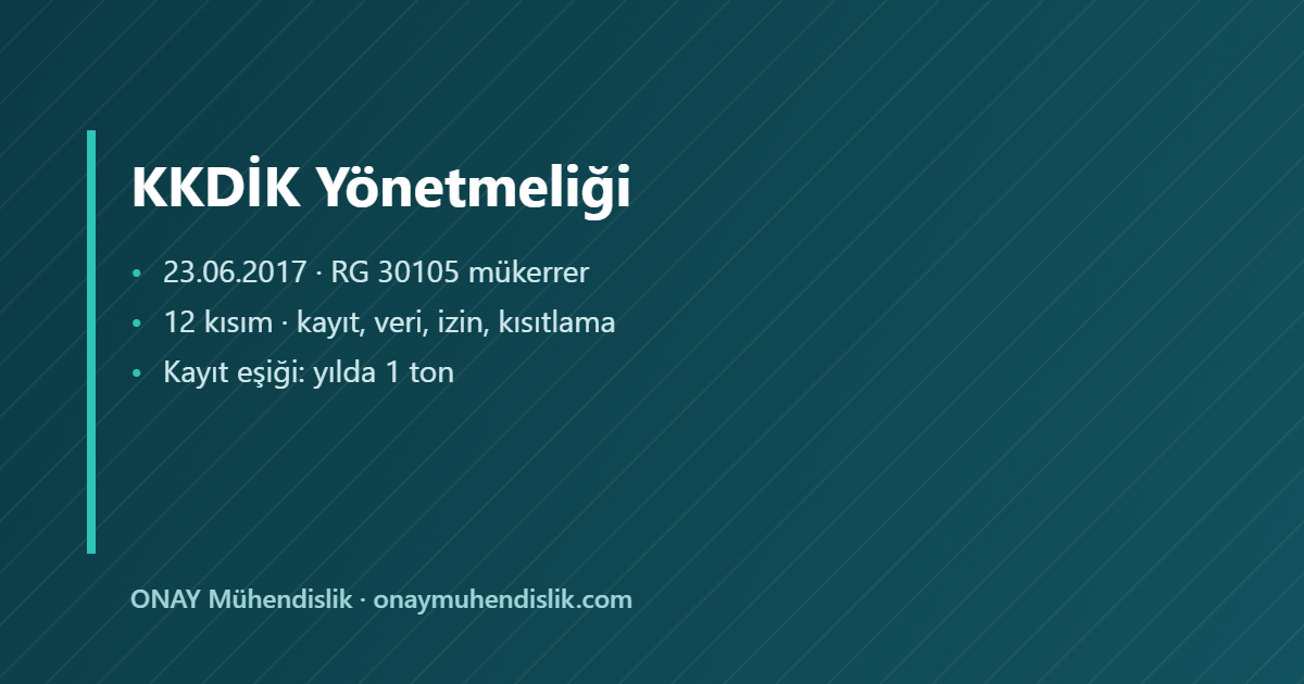 KKDİK Yönetmeliği — ONAY Mühendislik