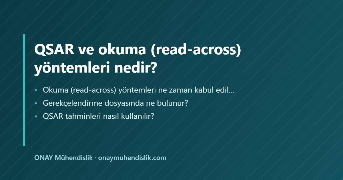 okuma read-across yöntemleri — ONAY Mühendislik