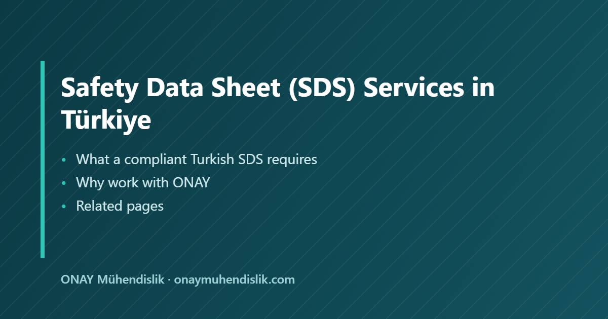 SDS Services in Türkiye — ONAY Mühendislik