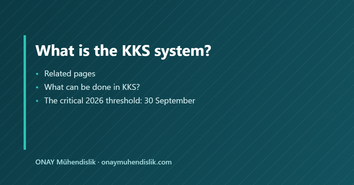 KKS system — ONAY Mühendislik
